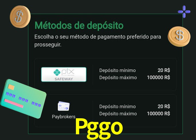O cassino Pggo oferece uma grande variedade de métodos de pagamento